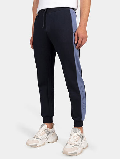 MERV blue sports pants with embossed logo - 1