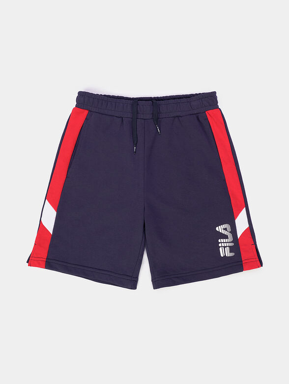 Blue shorts with logo print - 1