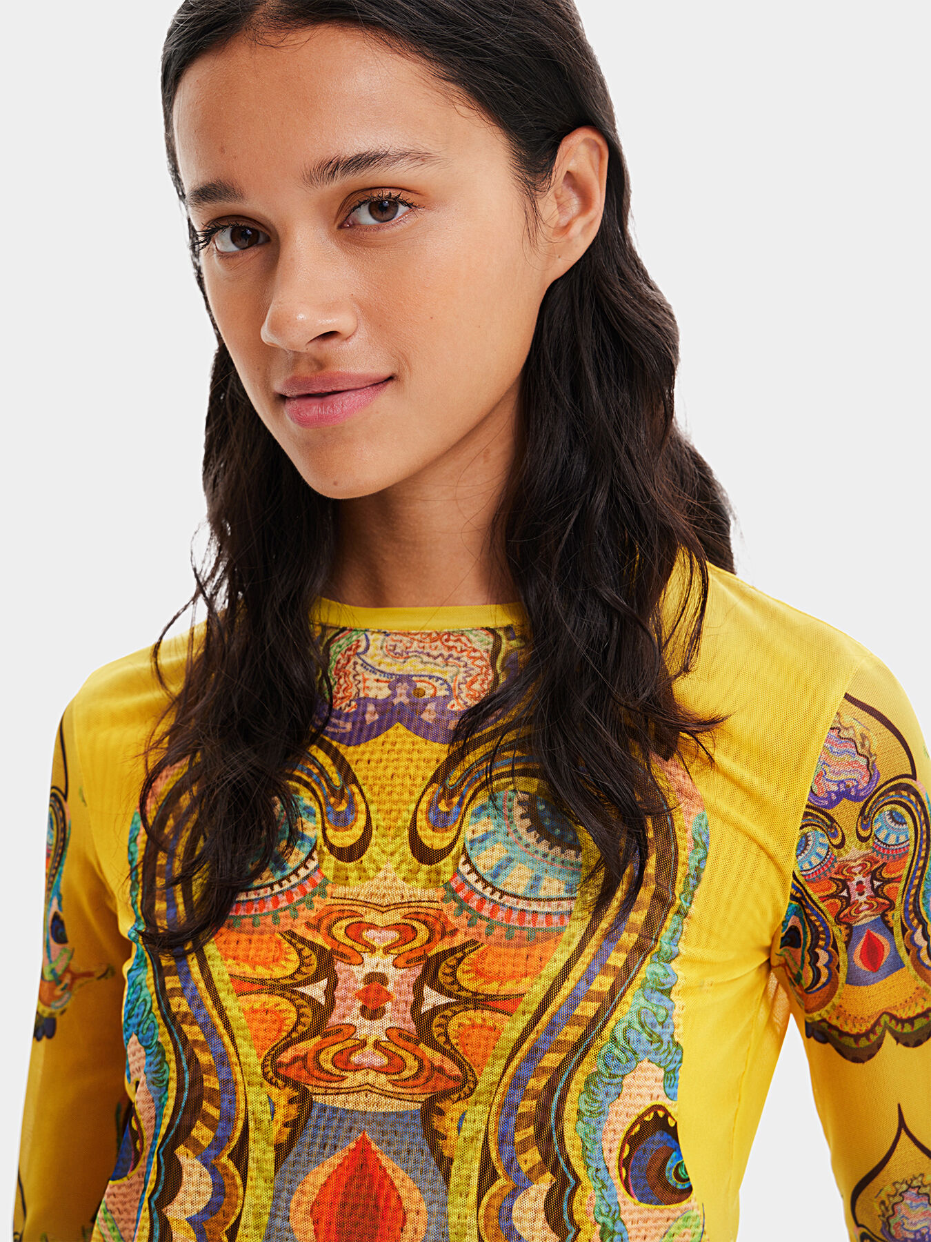GROOVE blouse with long sleeves and print brand DESIGUAL