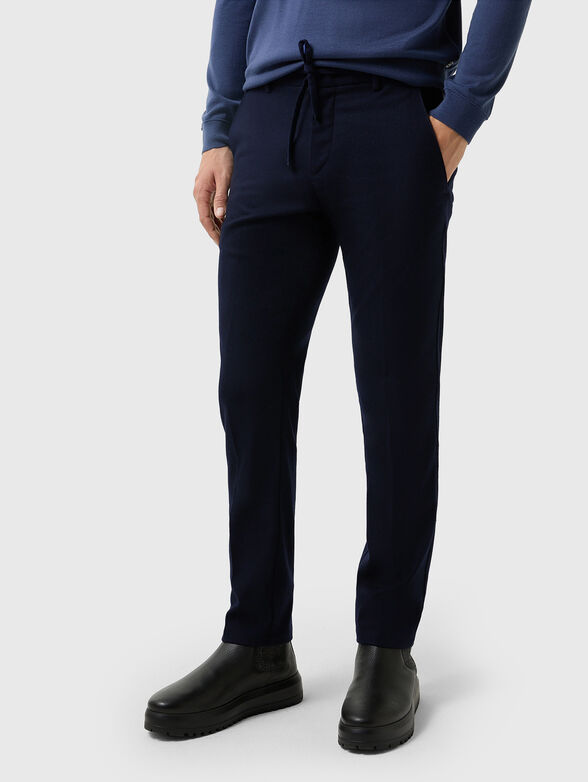 RILEY slim fit wool blend trousers with pockets - 1