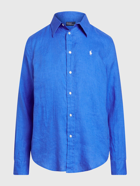 Linen shirt with logo embroidery - 1