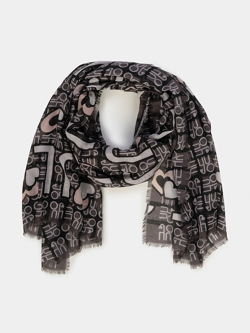 Scarf with contrasting logo print - 3