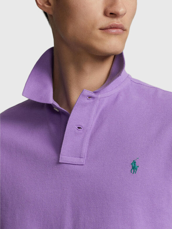 Purple Polo Shirt in cotton  - 4