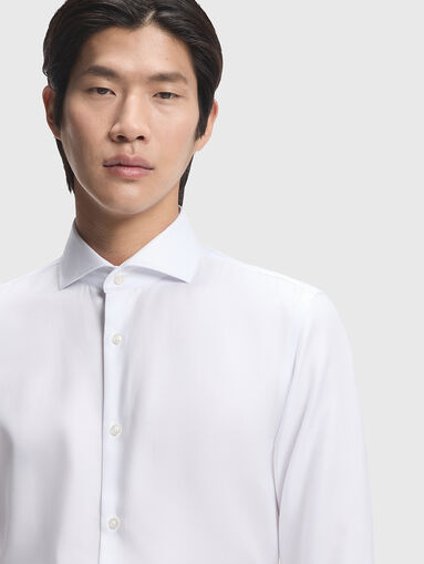 Blue cotton blend shirt - 5