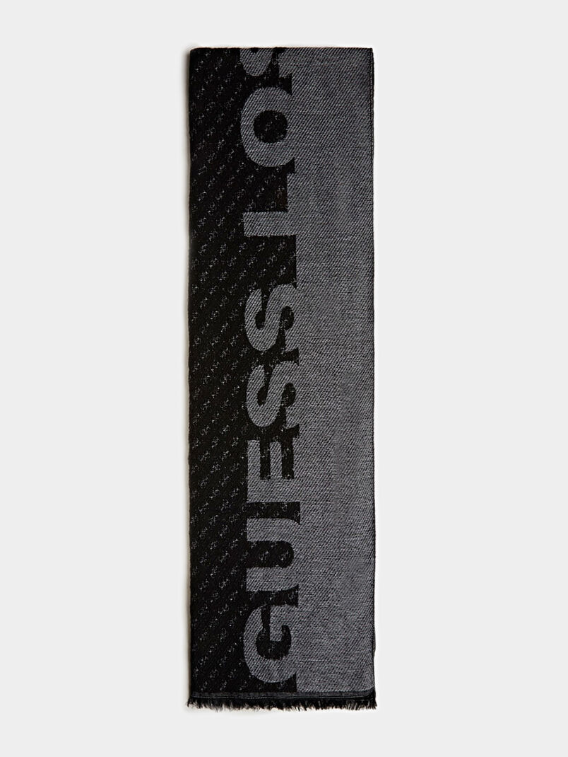 Wool blend scarf with logo - 3