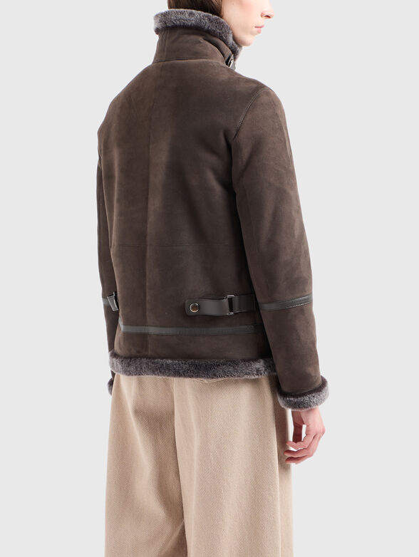 Leather jacket with - 3