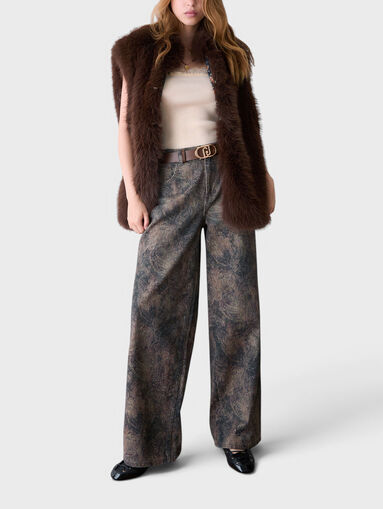 Boyfriend trousers with glitter print - 4