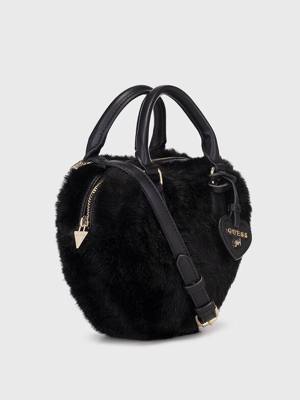 Black crossbody bag in the shape of a heart - 4