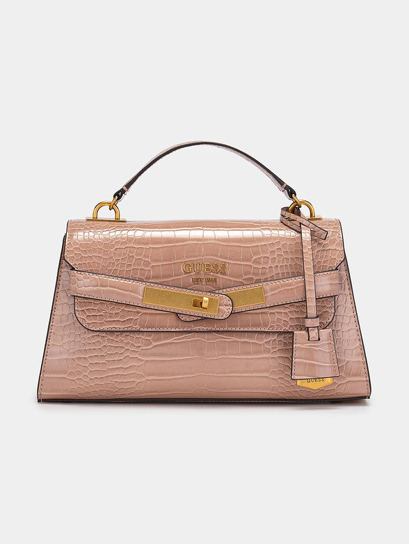 Croco print bag with gold logo detail - 1
