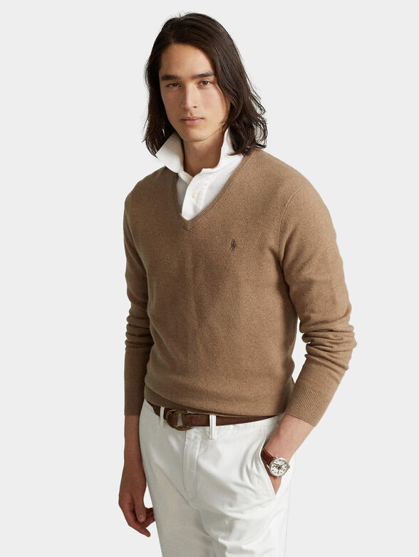 Wool V-neck sweater - 1