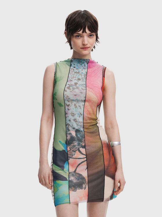 Mini dress with contrasting panels - 1