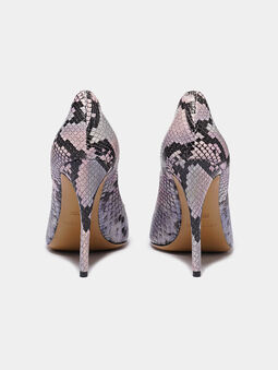 Leather decollete shoes with python print - 3