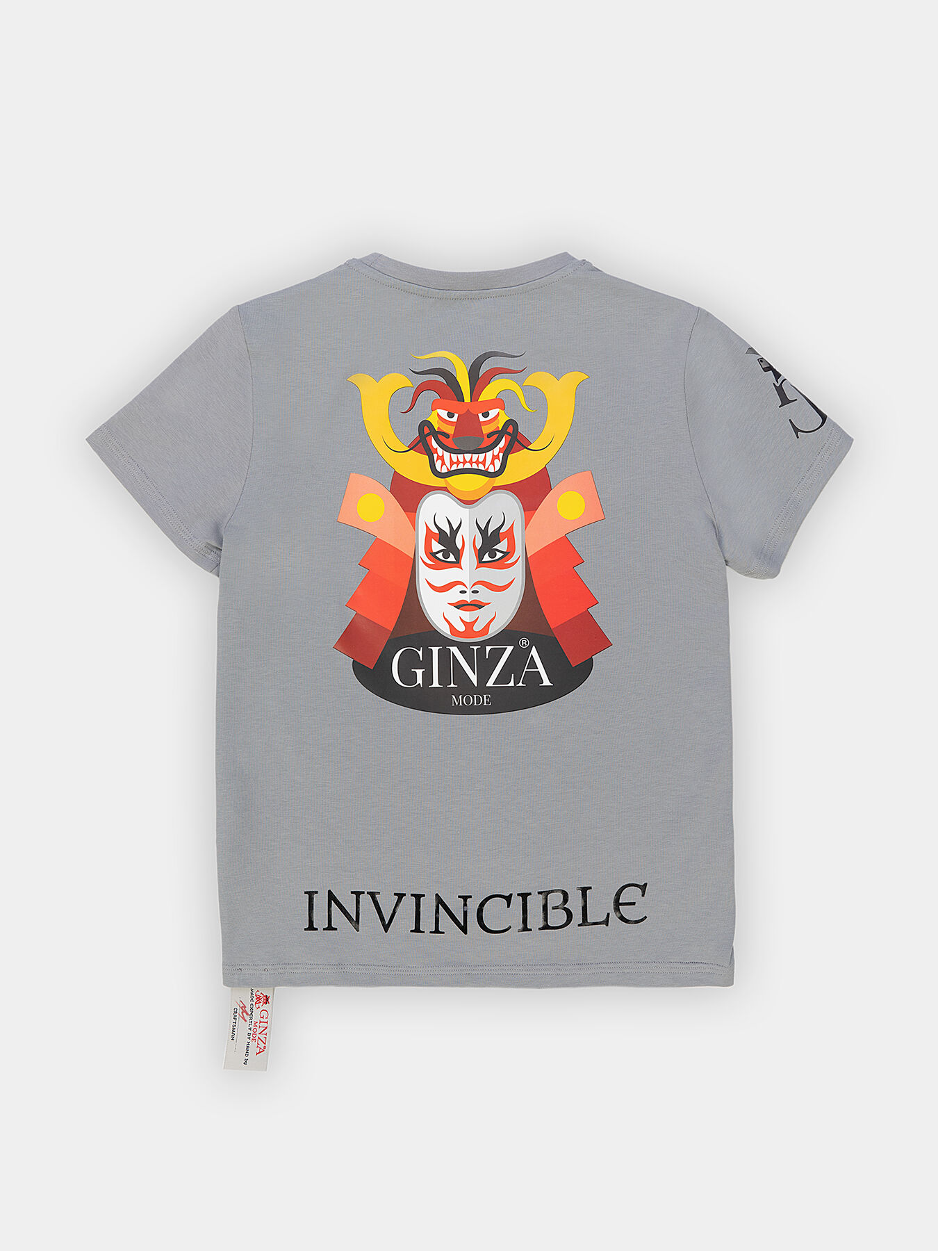 第一ネット logo with grey in T-shirt print MODE GINZA brand トップス