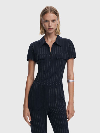Striped jumpsuit with zip - 5
