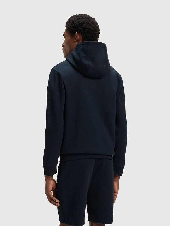 Cotton sweatshirt with hood in black - 3