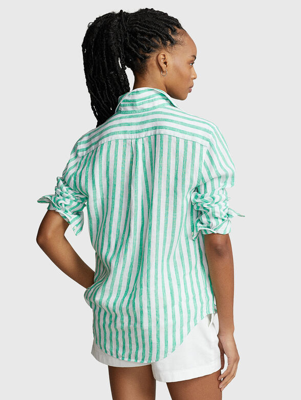 Shirt with striped pattern of linen fabric - 3