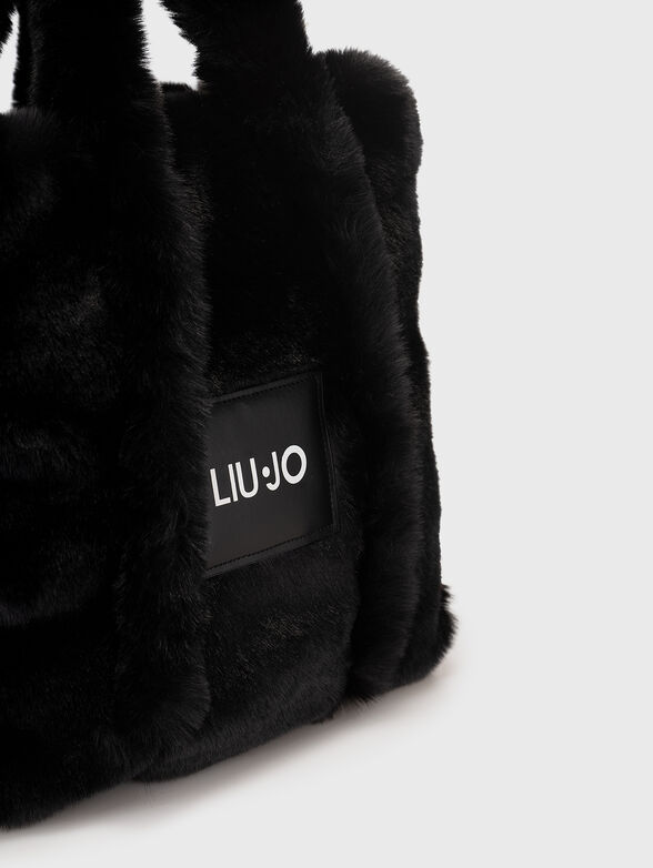 Beige bag from eco fur - 5