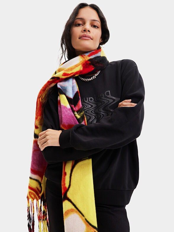INCA CORK FUR scarf with fringe - 2