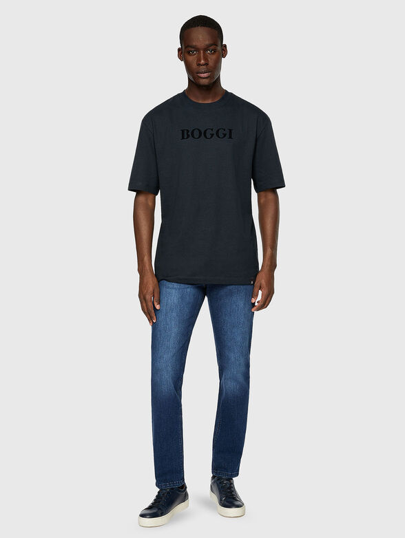 Dark blue T-shirt with logo  - 2