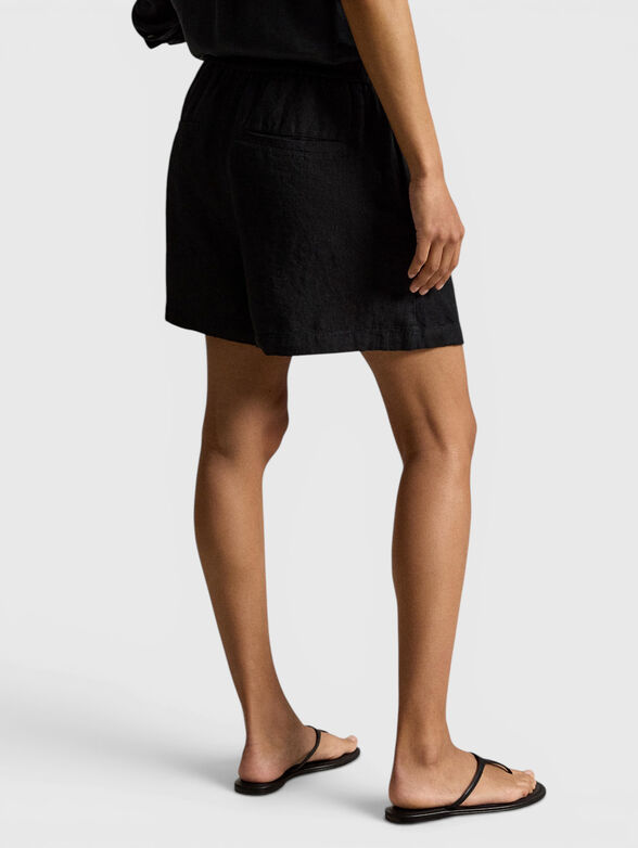 Black linen shorts - 2