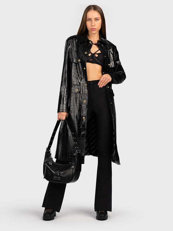 Eco leather trench with croco effect  - 2