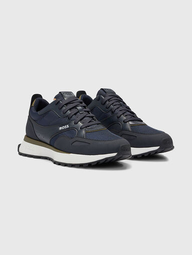 Beige sneakers with black elements - 3
