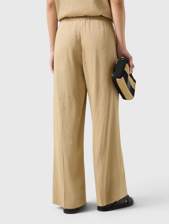 Candy linen blend pants in beige - 2