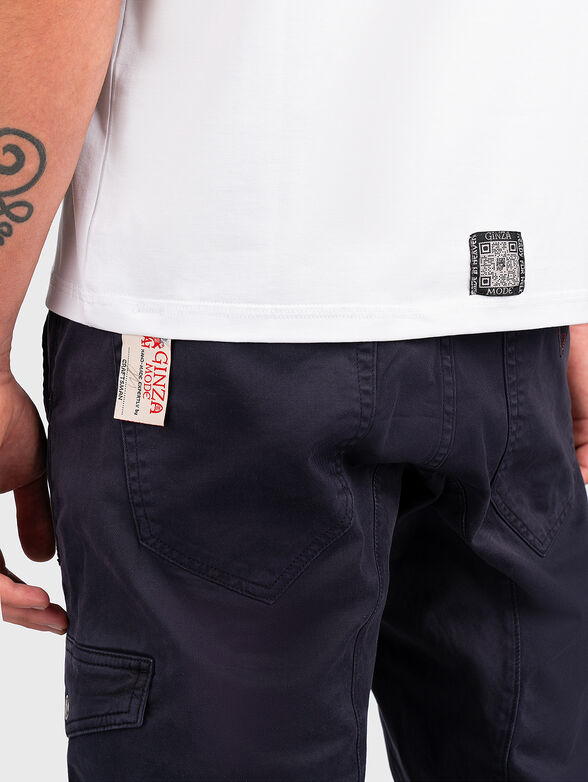 TS153 white cotton blend T-shirt with print - 4