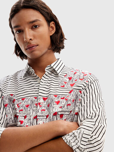 Striped shirt with print - 4