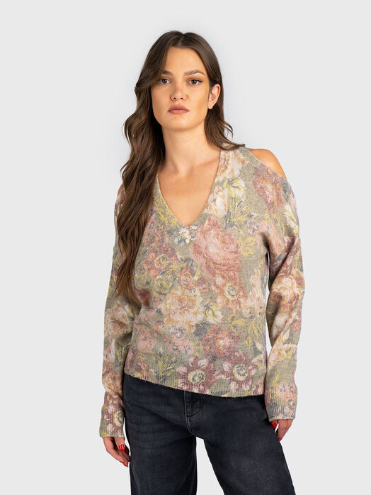 Floral print sweater