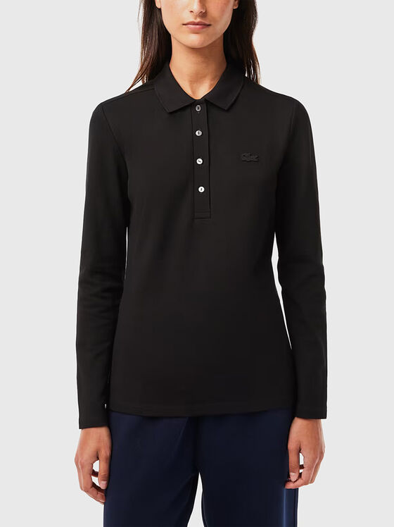 Cotton polo-shirt with long sleeves  - 1