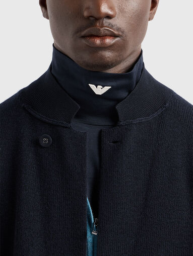 Knitted blazer from wool blend - 4