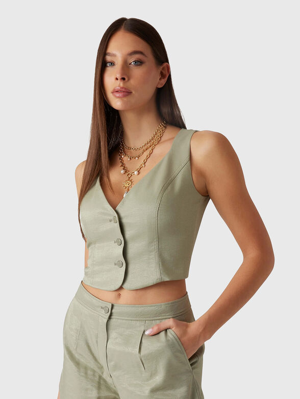 CAMILLE slim vest with buttons - 1