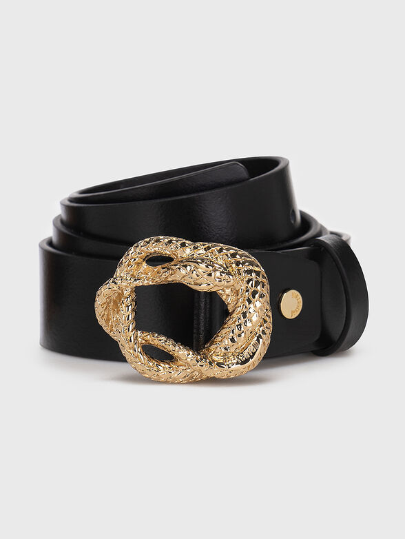Leather belt with snake buckle - 1