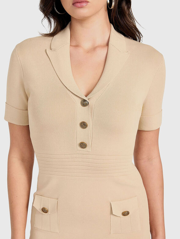 FELICITY mini dress with accent buttons - 3