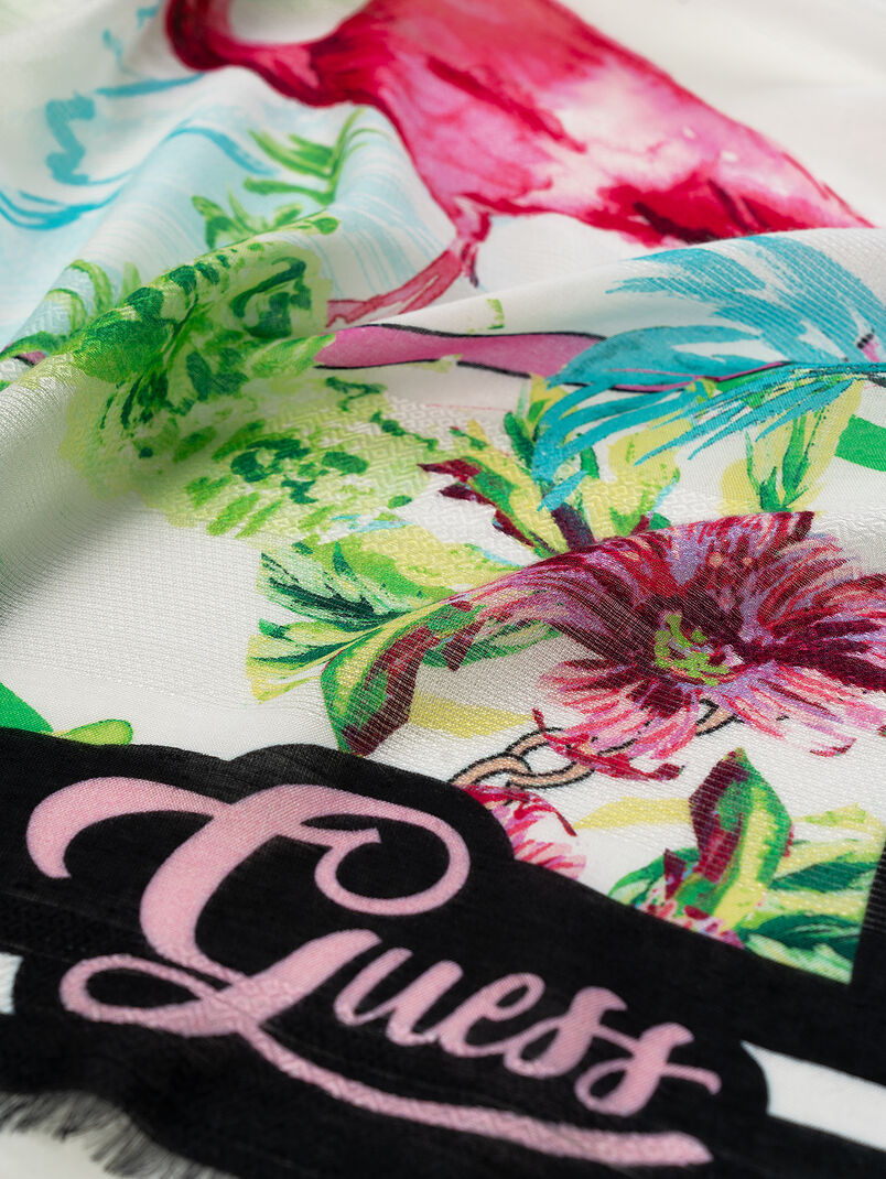 CORA Scarf with flamingo print - 3
