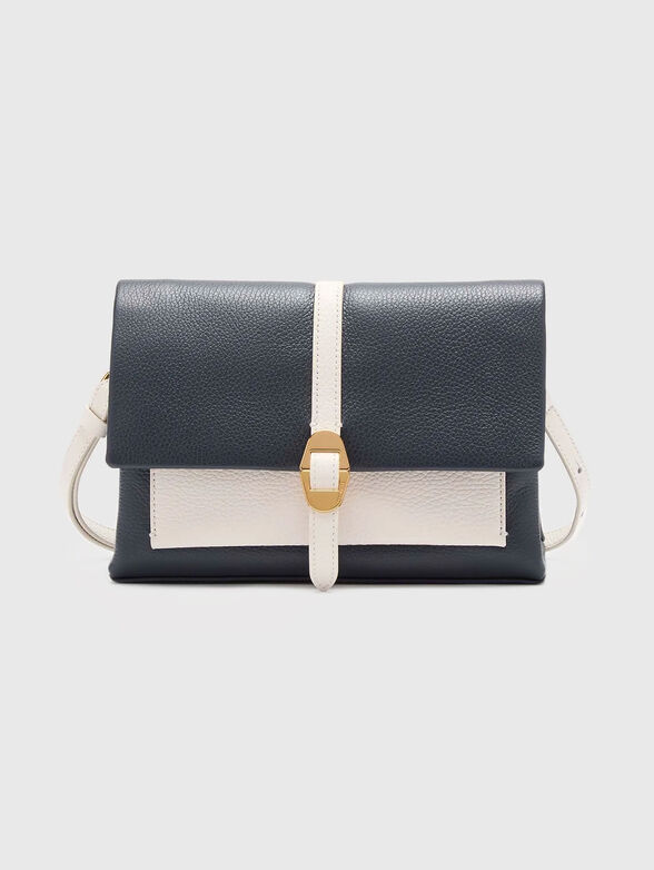 Color-block effect leather shouldrer bag - 1