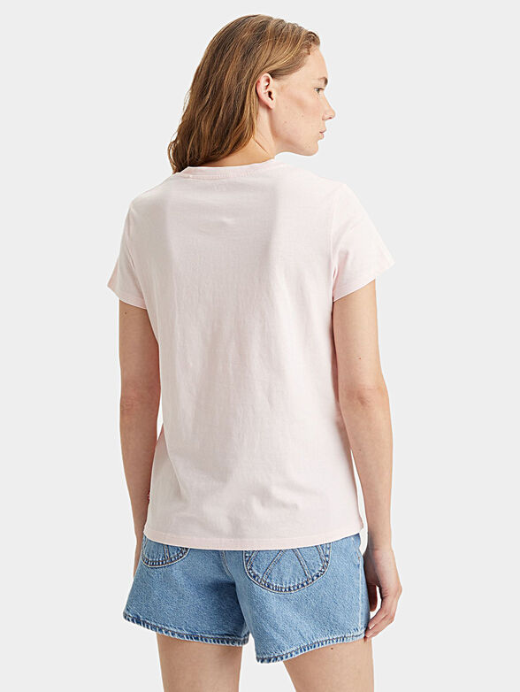 Pink T-shirt with floral logo print - 2