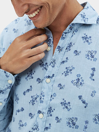 BROADWELL blue shirt with floral print - 5