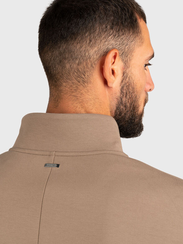 Cotton blend sweatshirt with zip - 4