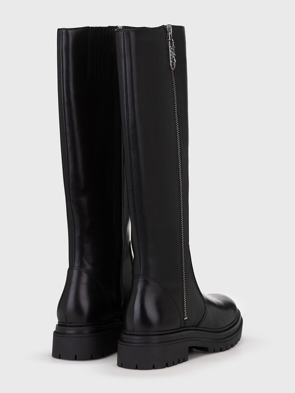 REGAN black leather boots - 3
