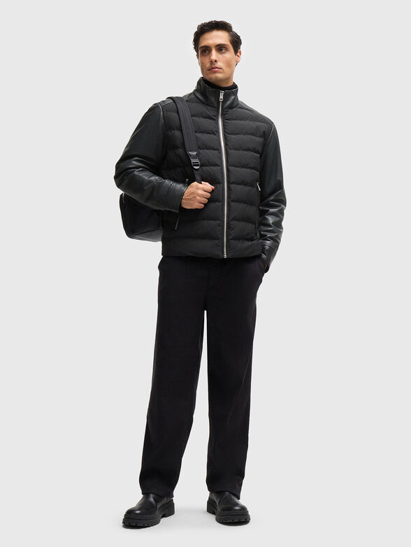 Jacket with quilted effect and contrast sleeves  - 2