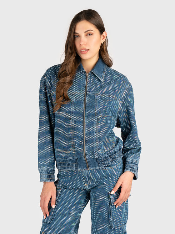Denim jacket with rhinestones - 1