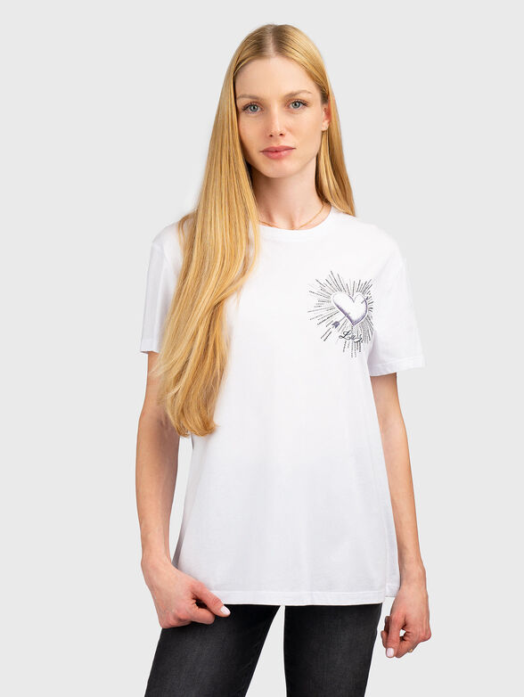Cotton T-shirt with accent print on the back - 1