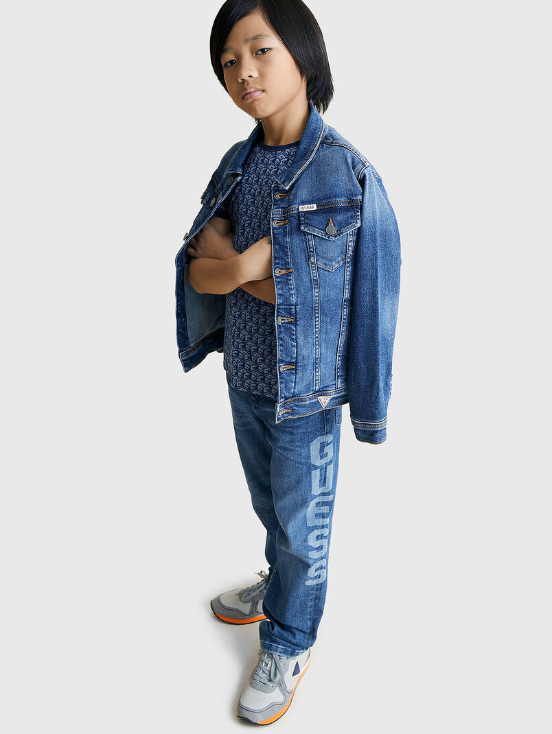 Jeans with contrast pockets and logo print - 3