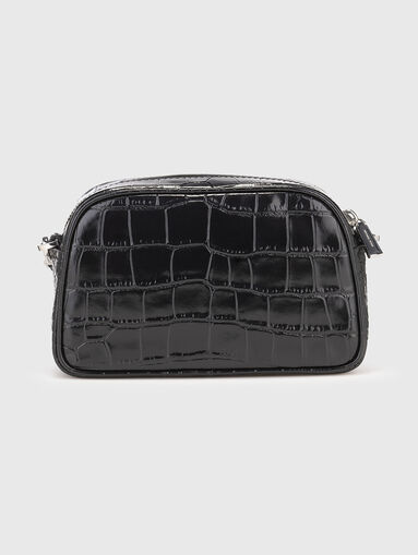 Leather crossbody bag with croco effect - 3