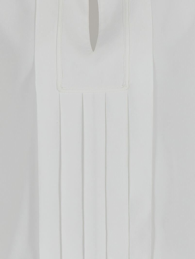 Crepe de chine top in white - 2
