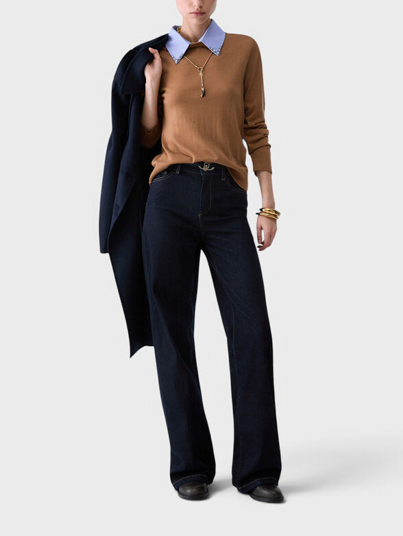 Dark blue cotton jeans - 4