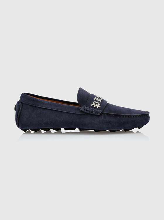 Suede moccasins with logo accent - 1