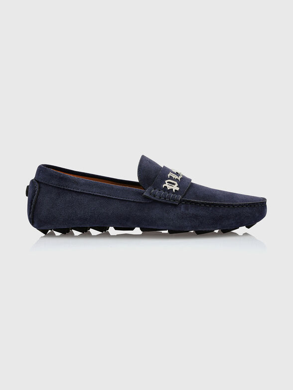 Suede moccasins with logo accent - 1